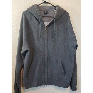 STARTER Mens Grey Full Zip Hoodie Sweatshirt Jacket Large